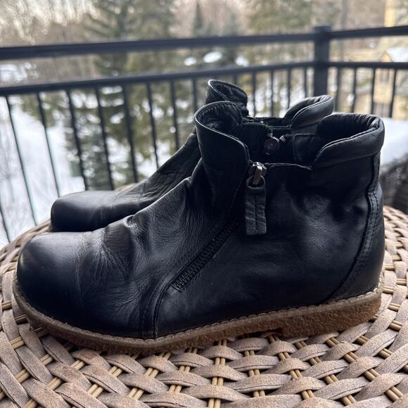 Andrea Conti Women's Ankle Boots Black Zip Comfort Flat 38 EU 7.5 US Excellent - Picture 6 of 16